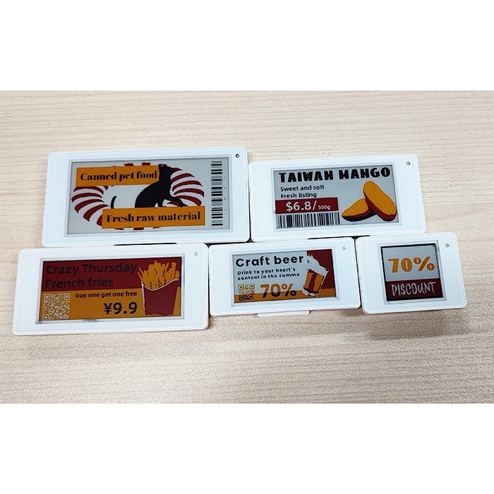 Pantalla electrónica de etiquetas para venta minorista de 1,54 pulgadas y 4 colores, color negro, blanco, rojo y amarillo