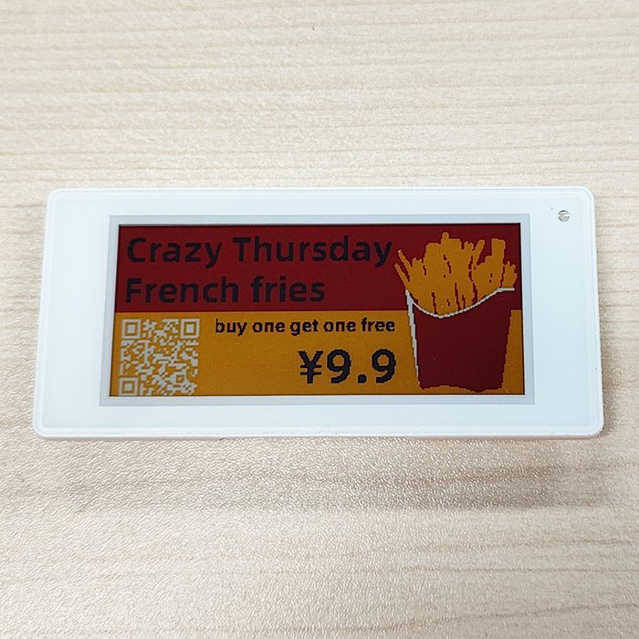 Pantalla electrónica de etiquetas para venta minorista de 2,9 pulgadas y 4 colores Color negro blanco rojo amarillo