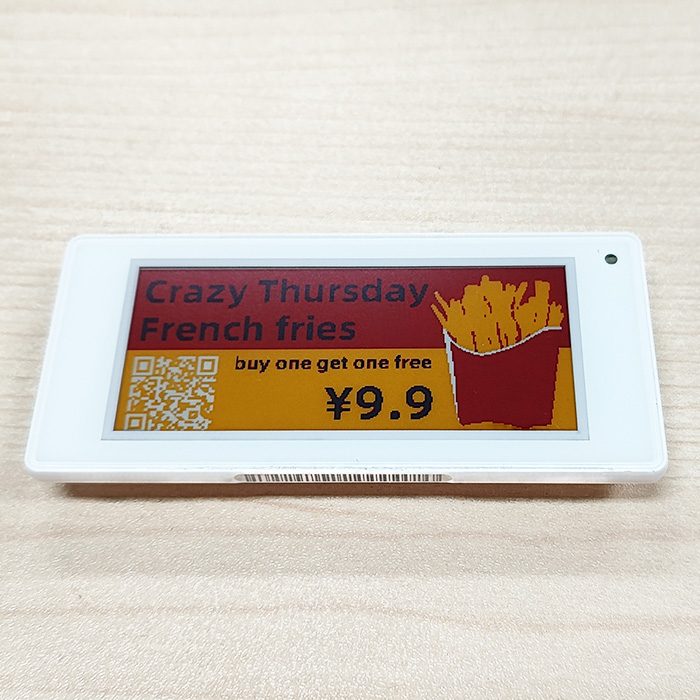 Pantalla electrónica de etiquetas para venta minorista de 2,9 pulgadas y 4 colores Color negro blanco rojo amarillo