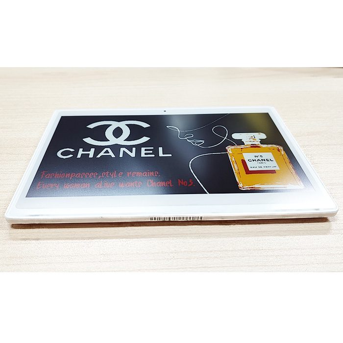Pantalla electrónica de etiquetas para venta minorista de 7,5 pulgadas y 4 colores, color negro, blanco, rojo y amarillo