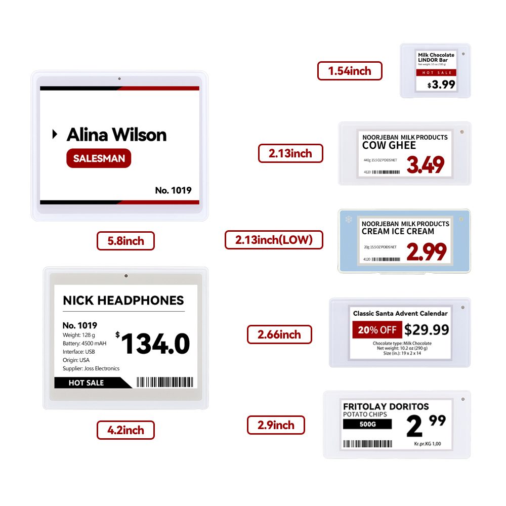 Kits de demostración de etiquetas electrónicas para estanterías, 10 unidades