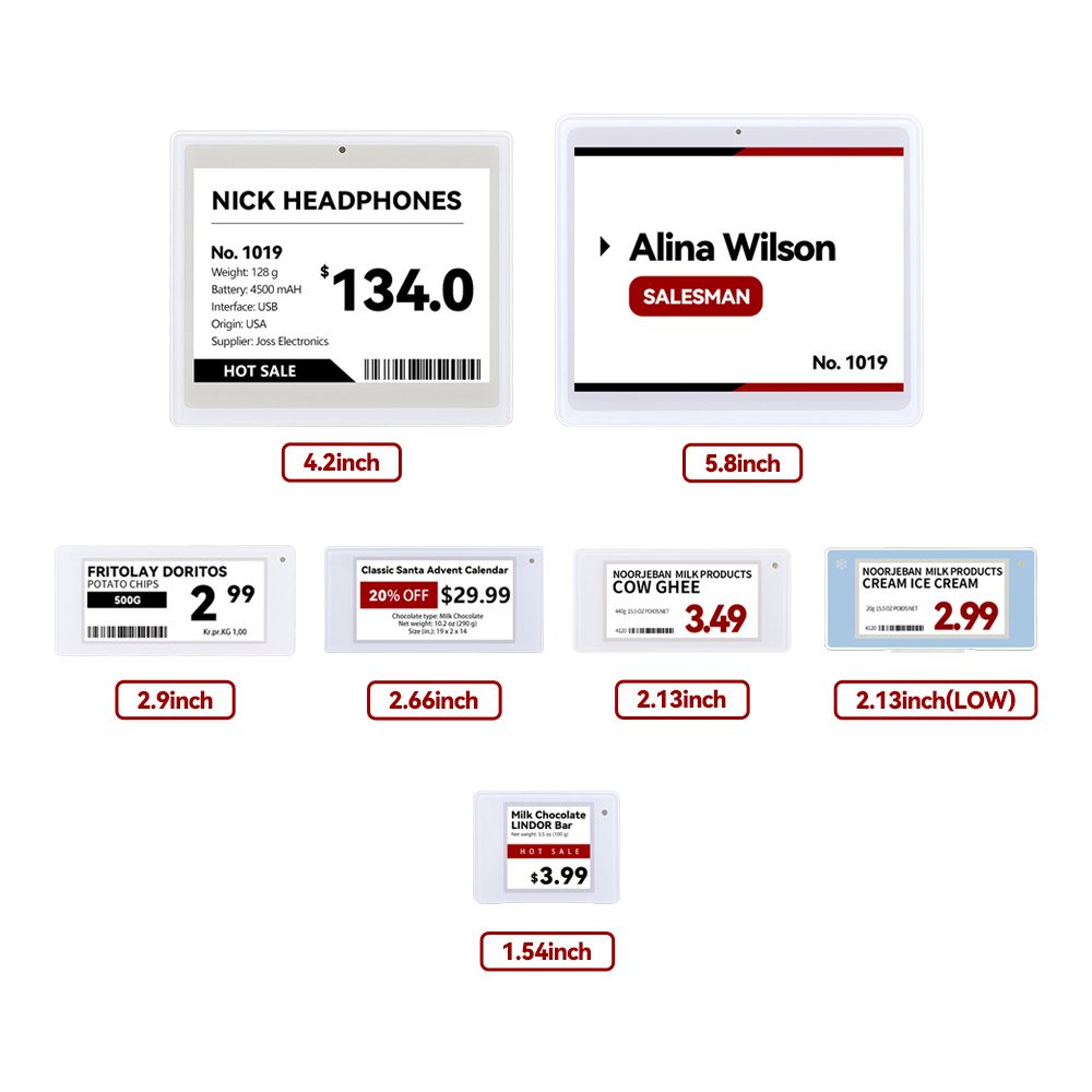 Kits de demostración de etiquetas electrónicas para estanterías, 10 unidades