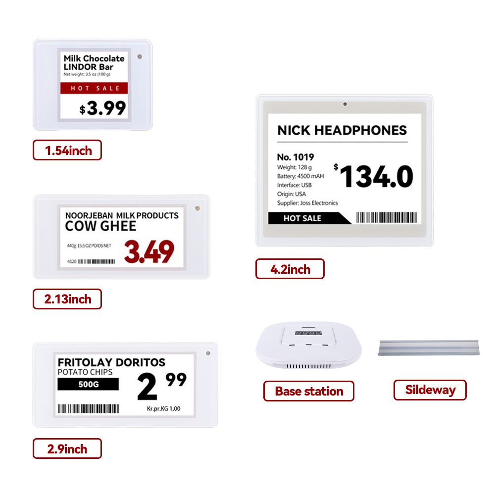 Kits de demostración de etiquetas electrónicas para estanterías, 10 unidades