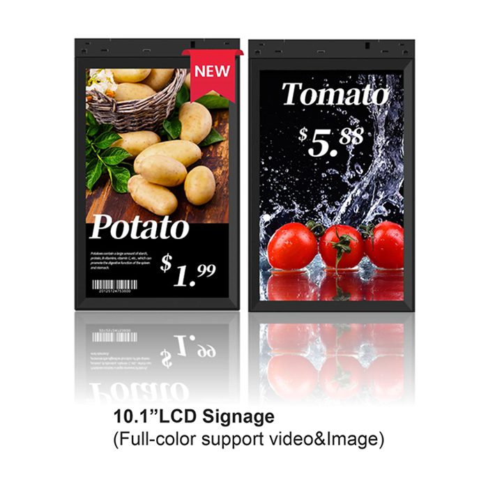 Pantalla única de señalización LCD a todo color de 10,1 pulgadas