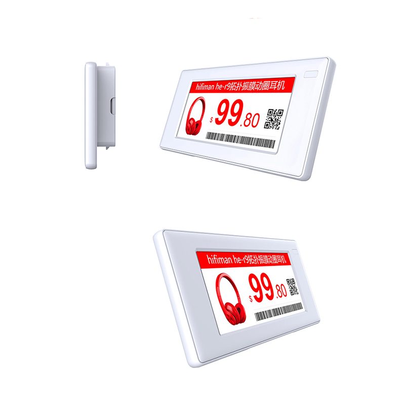 Etiqueta electrónica para estantes de 2,9 pulgadas y 3 colores, color negro, blanco y rojo