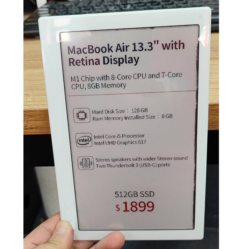 Etiqueta de precio digital NFC de 7,5 pulgadas y 3 colores